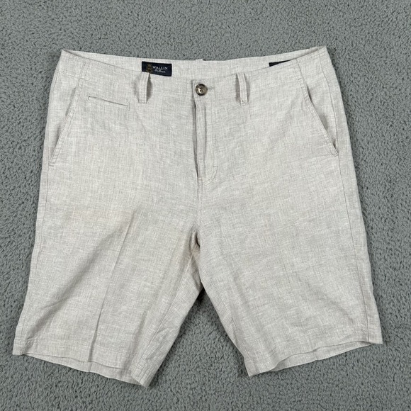 Other - Wallin & Bros‎ Shorts Mens 36W Beige Linen Cotton Blend Summer Classic Casual